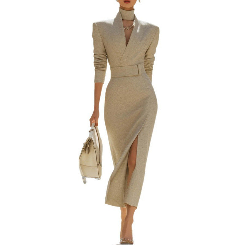 Vestido Midi Camel Luxury | A Alta Alfaiataria